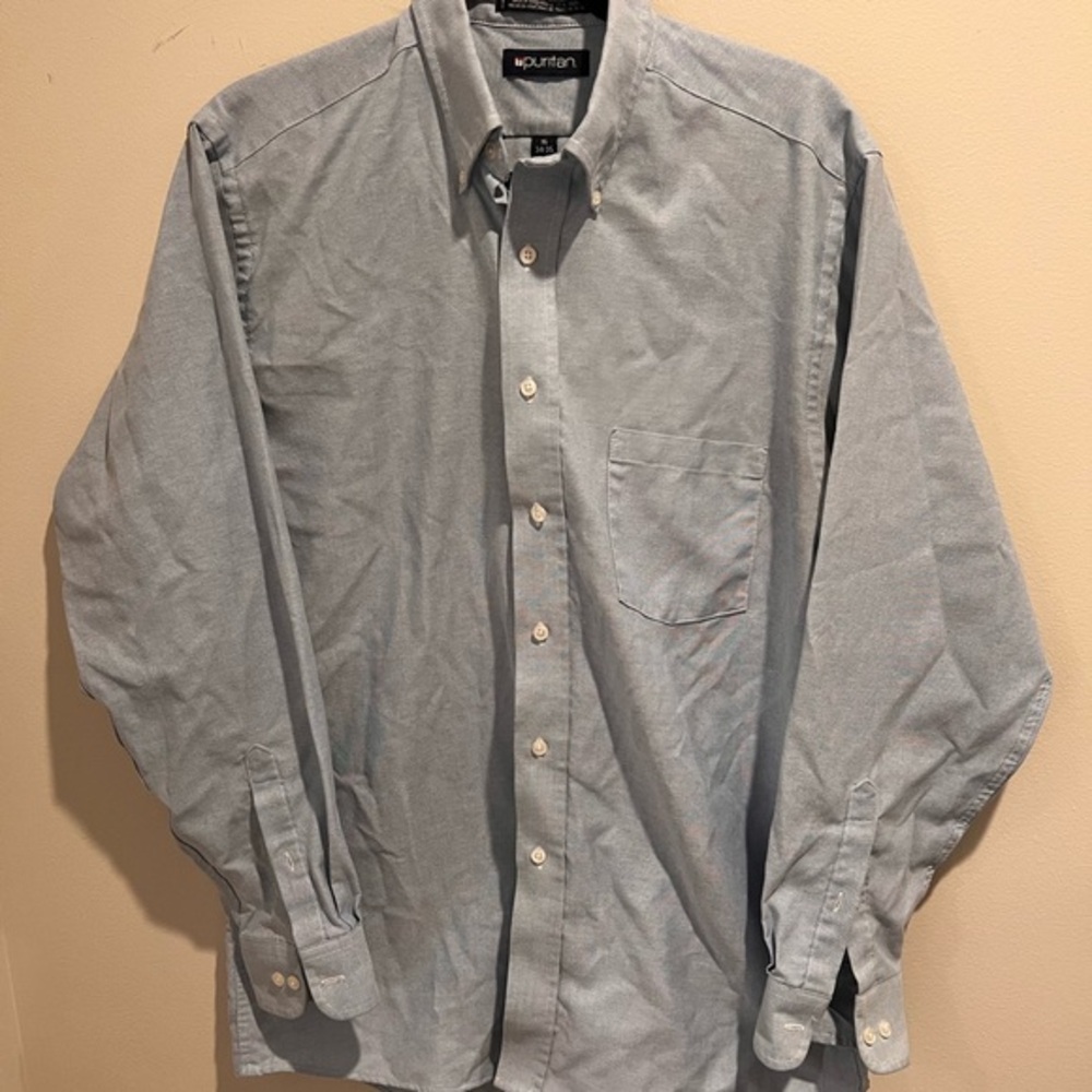 Men's Blue Button-Down Shirt (16 / 34-35)